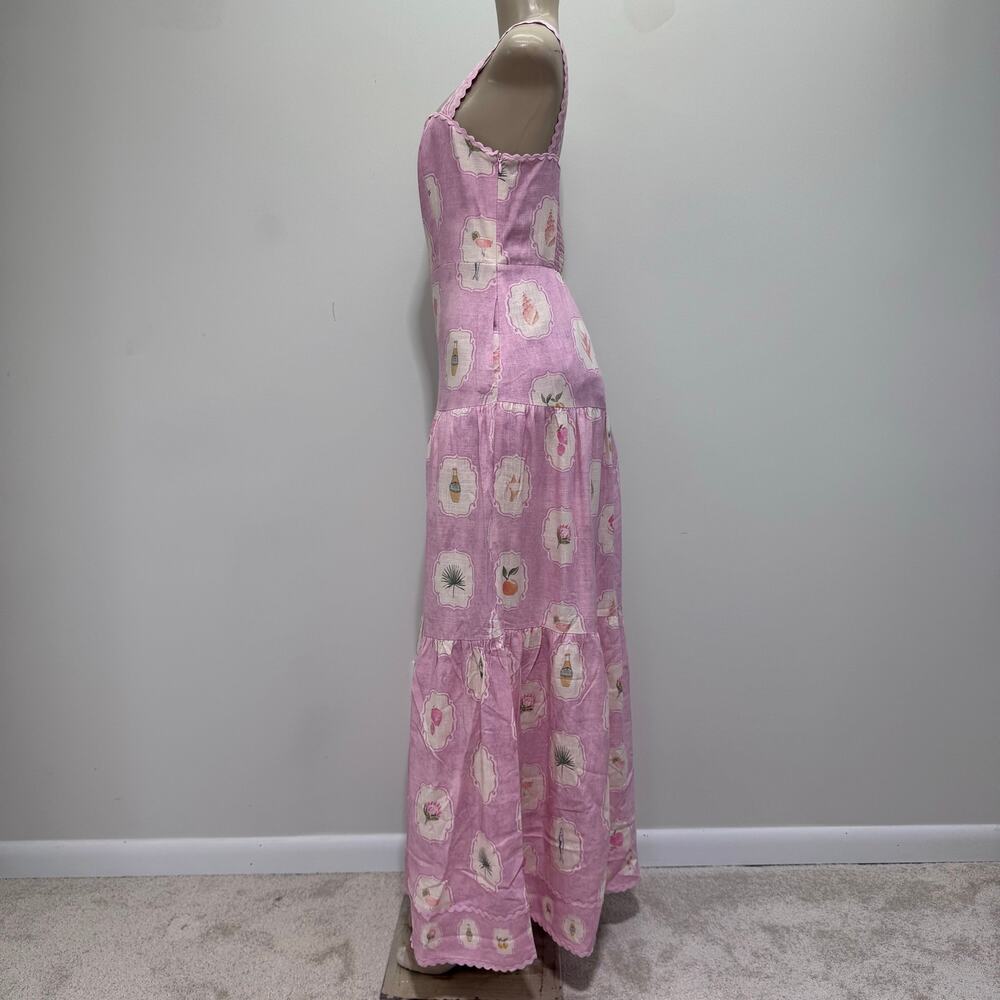 NWT Few Moda ANAYA Ziggy Linen Blend Dress size 4 Pink Beach Tropical Resortwear - Picture 6 of 13
